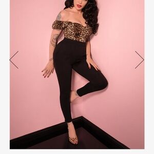 Vixen By Micheline Pitt Black Ponte Cigarette Pants